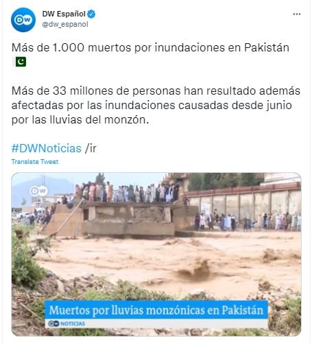 Over 1,000 dead in Pakistan floods