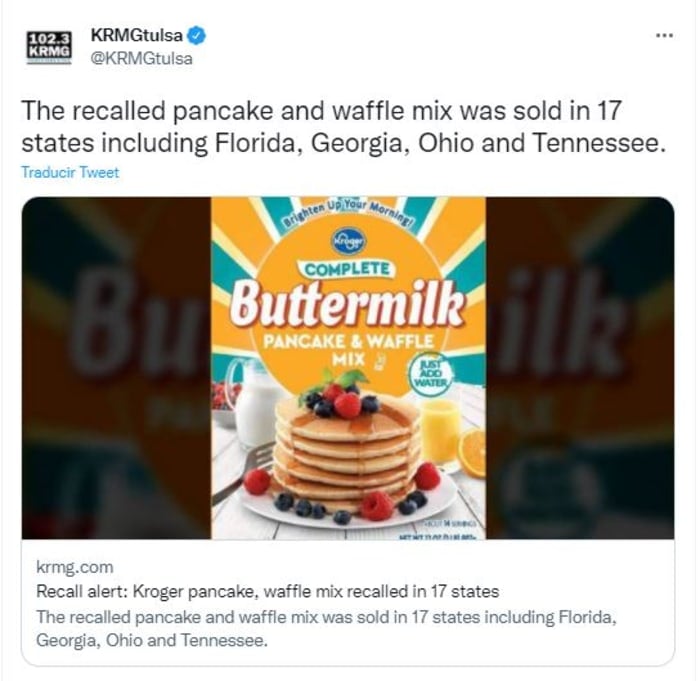 pancake mix recall