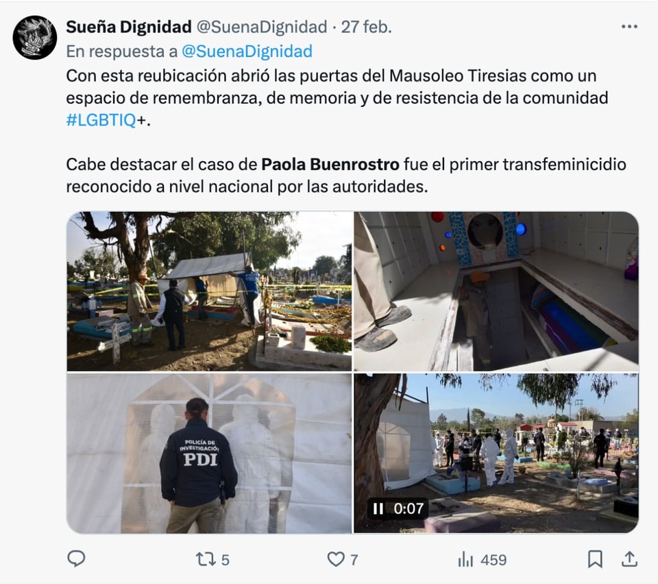 Kenya Cuevas, transfemicidio, Mausoleo Tiresias, Pride, MundoNOW