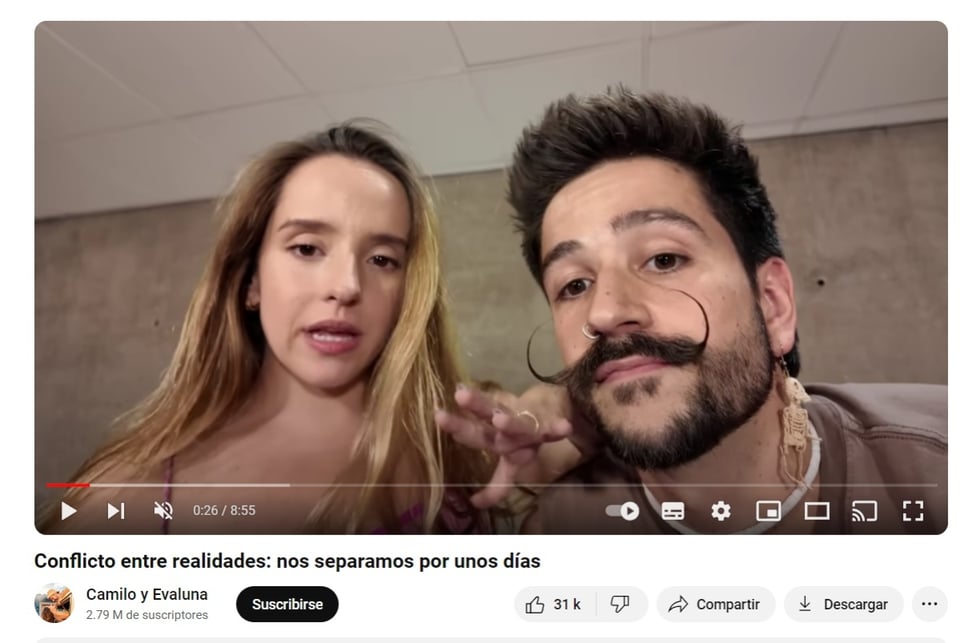 Camilo Evaluna, video, YouTube, embarazo, MundoNOW