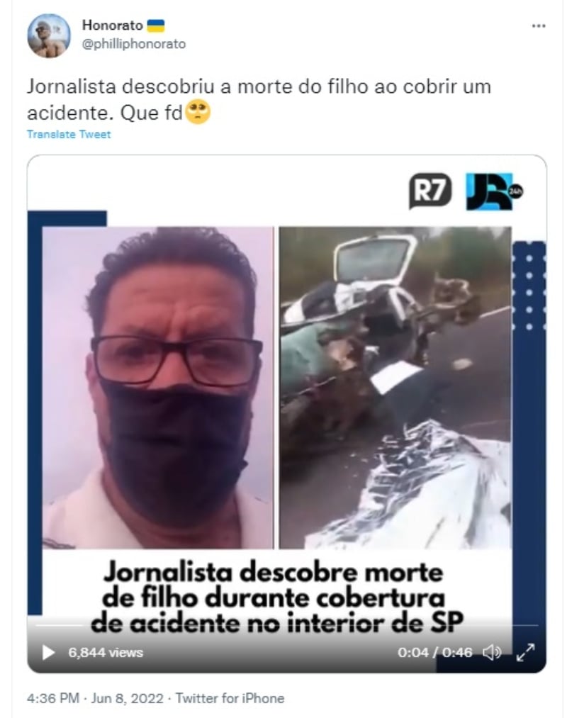 Journalist accident death son: The news was received live