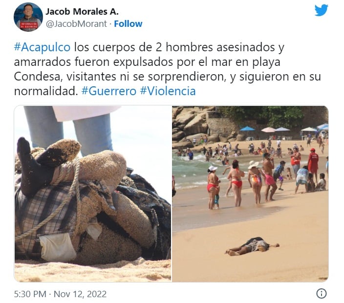 cuerpos torturados playa de Acapulco