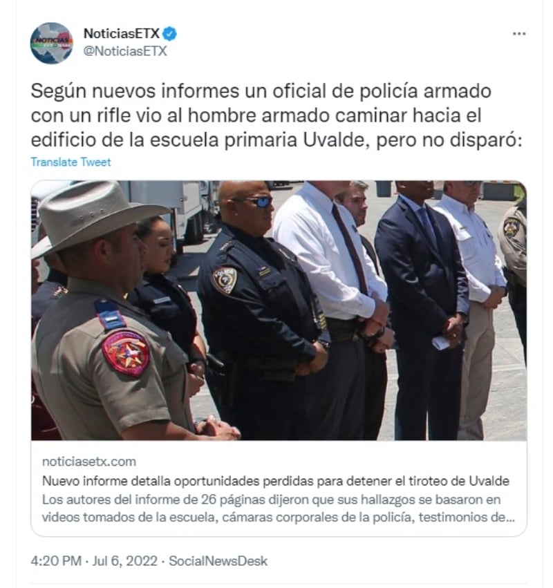 Policía Uvalde mira asesino ¿Por qué no disparó?