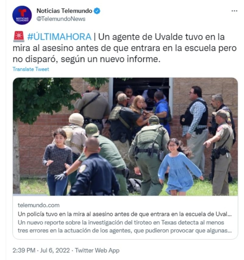 Policía de Uvalde tuvo en la mira al asesino