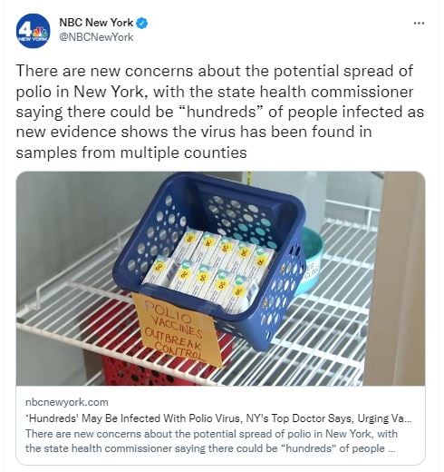 Nueva York alerta de posible “propagación comunitaria” de la peligrosa polio