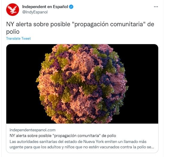 Piden a la población en Nueva York vacunarse contra la polio
