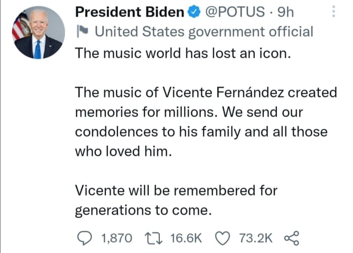 Joe Biden Vicente Fernandez