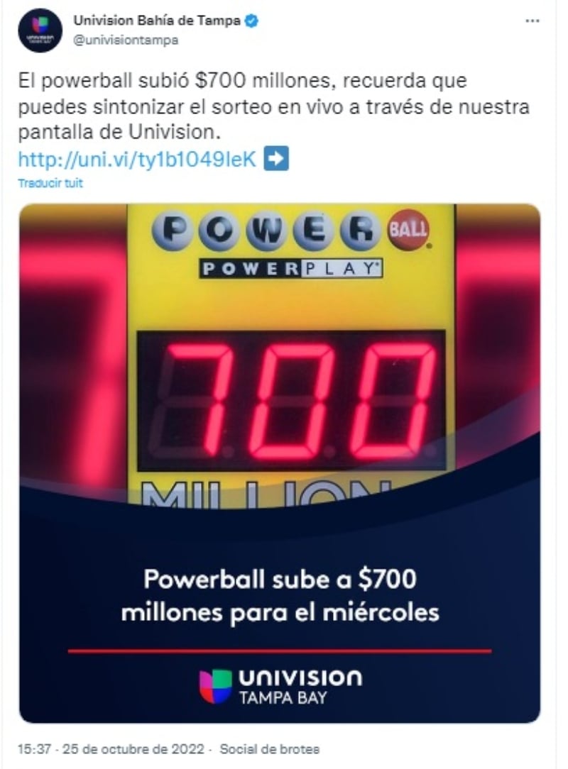 Powerball announces increase in the bag of $ 700 million