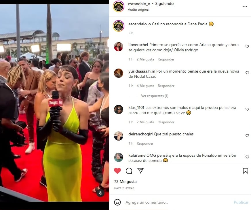 Danna Paola vestido transparente. Dejó poco a la imaginación