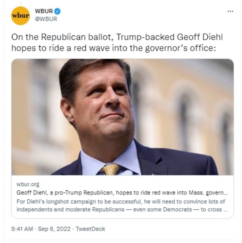 Geoff Diehl gana las primarias republicanas de Massachusetts