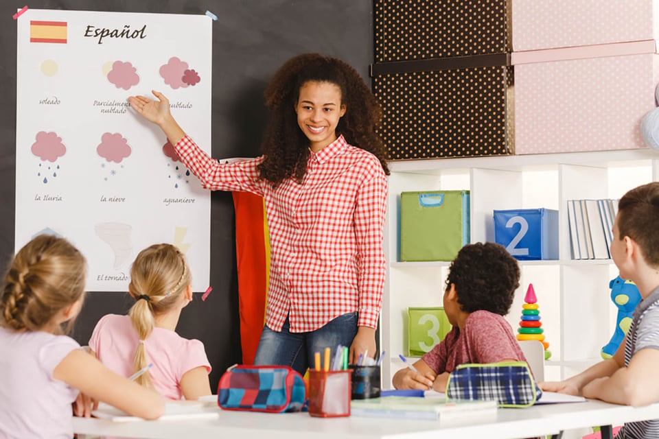 bilingual, children, teacher, students, class