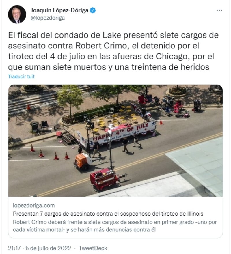 Tirador Highland Park cargos: Es acusado de asesinato
