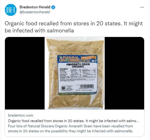 El riesgo de infectarse de salmonella por los granos que protagonizan el recall