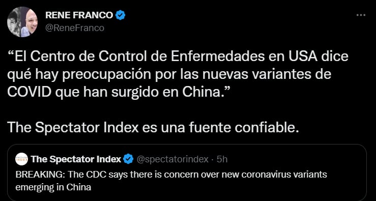 René Franco advierte a usuarios por variantes de COVID-19