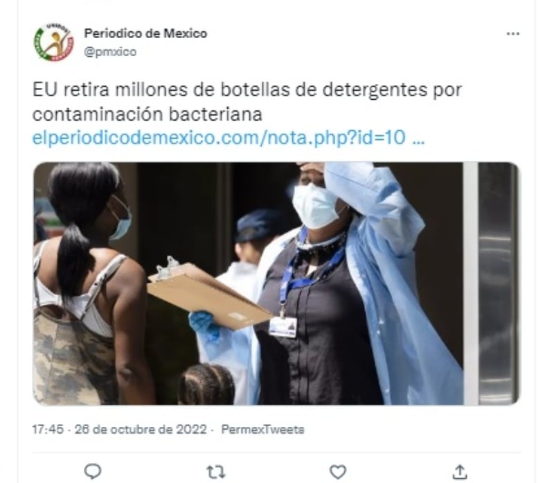 EEUU retira botellas detergentes: Pueden provocar enfermedades