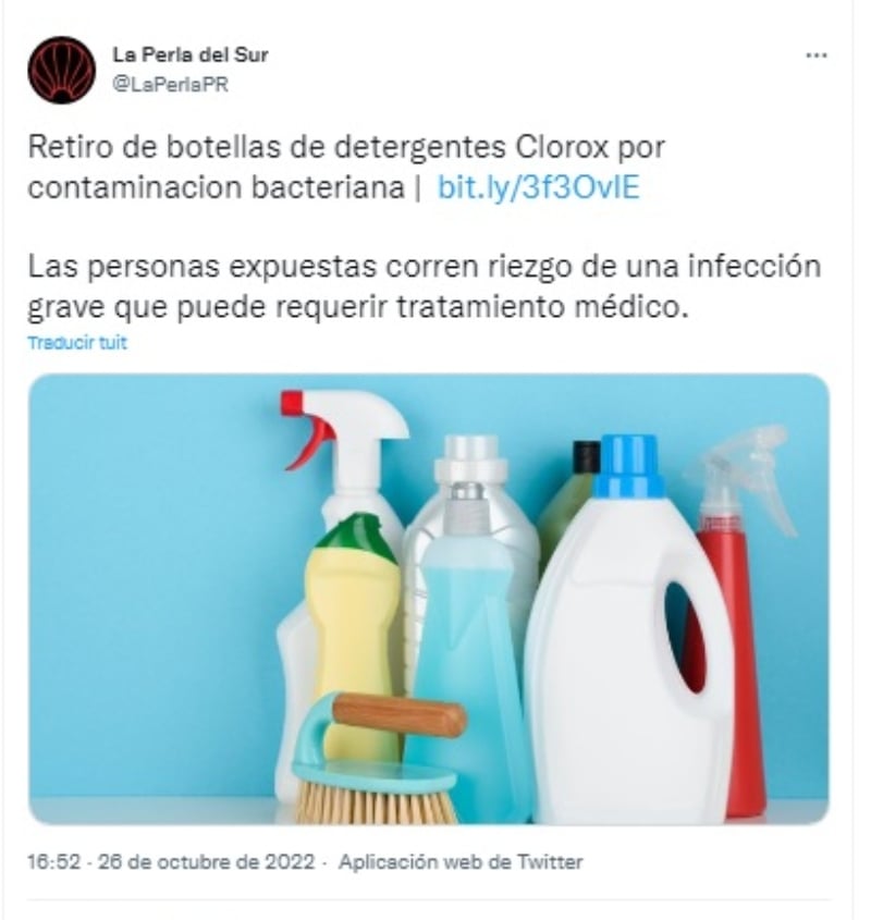 EEUU retira botellas detergentes por riesgo