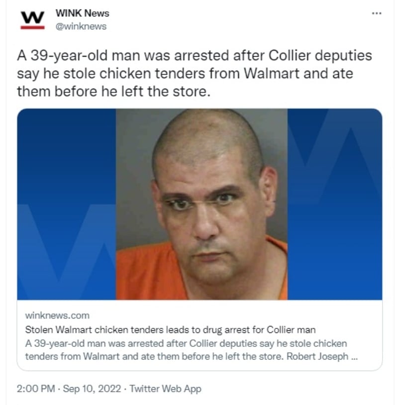 Arrestan a hombre por robar en un Walmart
