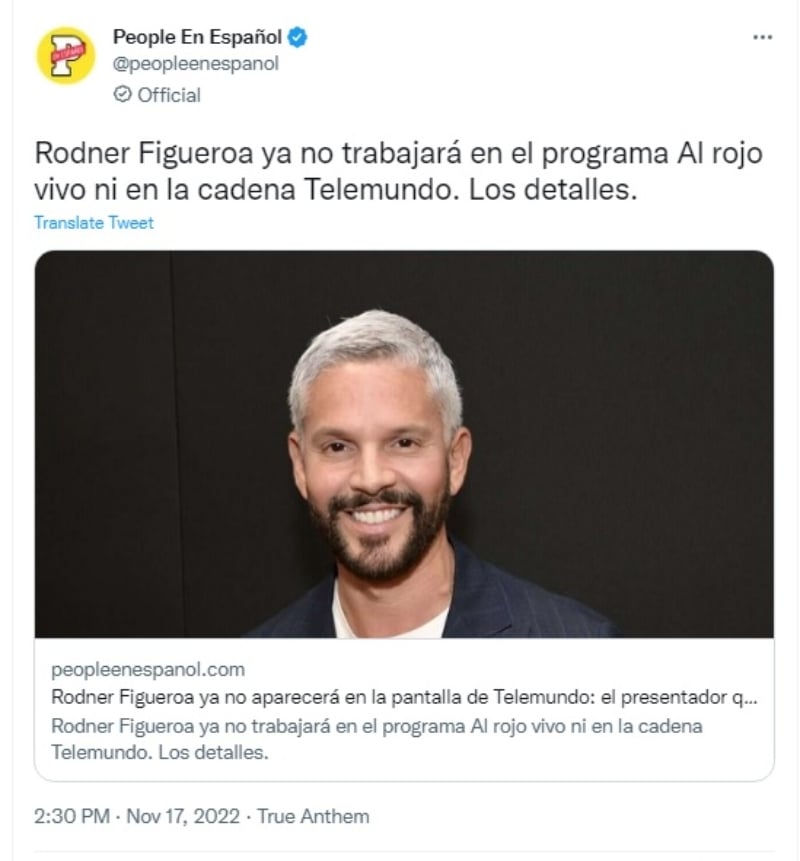 Rodner Figueroa deja Telemundo