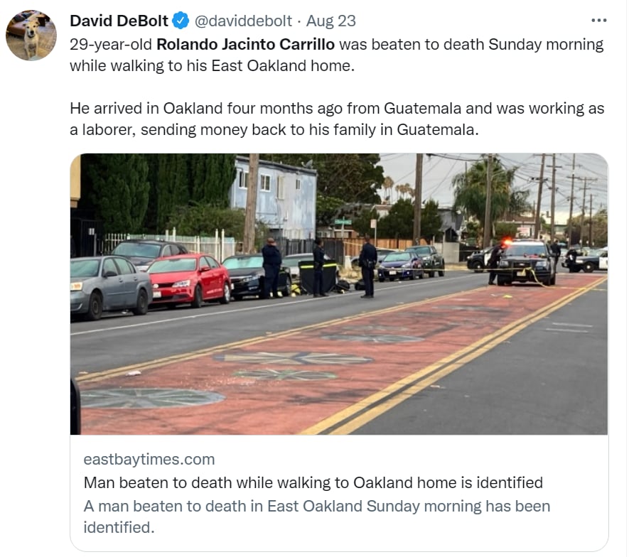 Muerte inmigrante guatemalteco Oakland