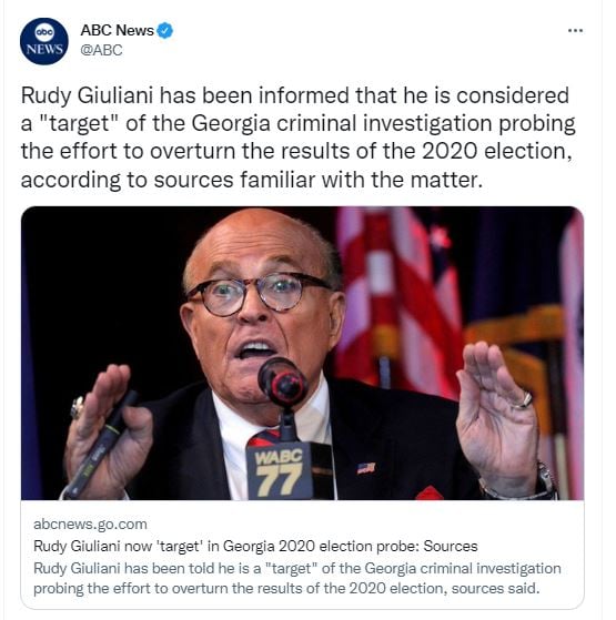 Investigan a Rudy Giuliani en Georgia