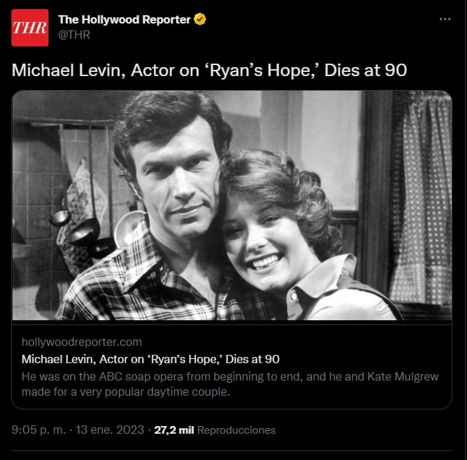 Fallece el actor Michael Levin a la edad de 90 años