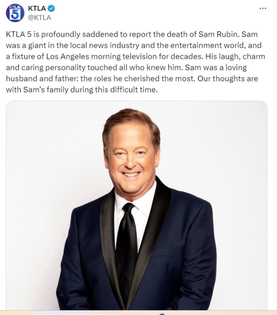 Sam Rubin, reportero KTLA, condolencias, pésame, MundoNOW