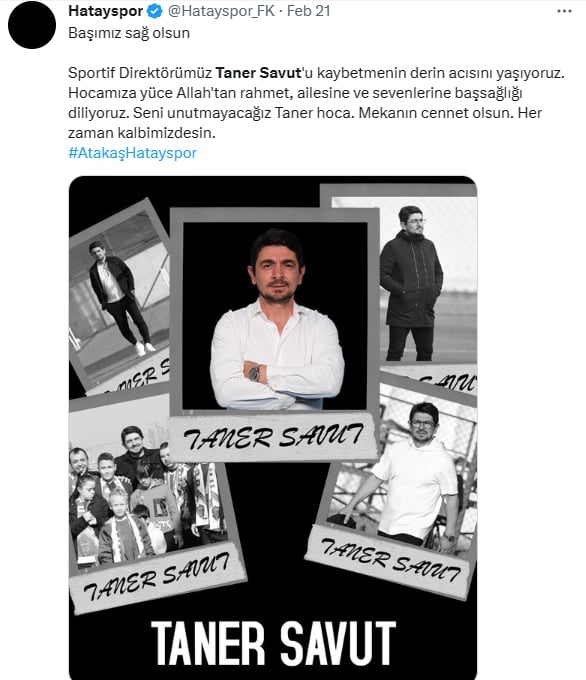 Muere Taner Savut Hatayspor