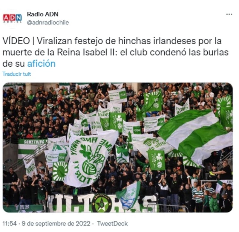 Irlandeses se burlan de la muerte de la Reina Isabel II