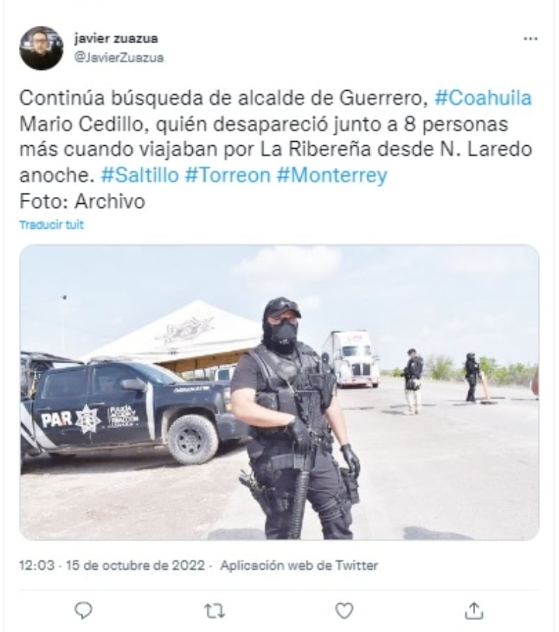 Secuestran alcalde Mario Cedillo: Comando armado los interceptó