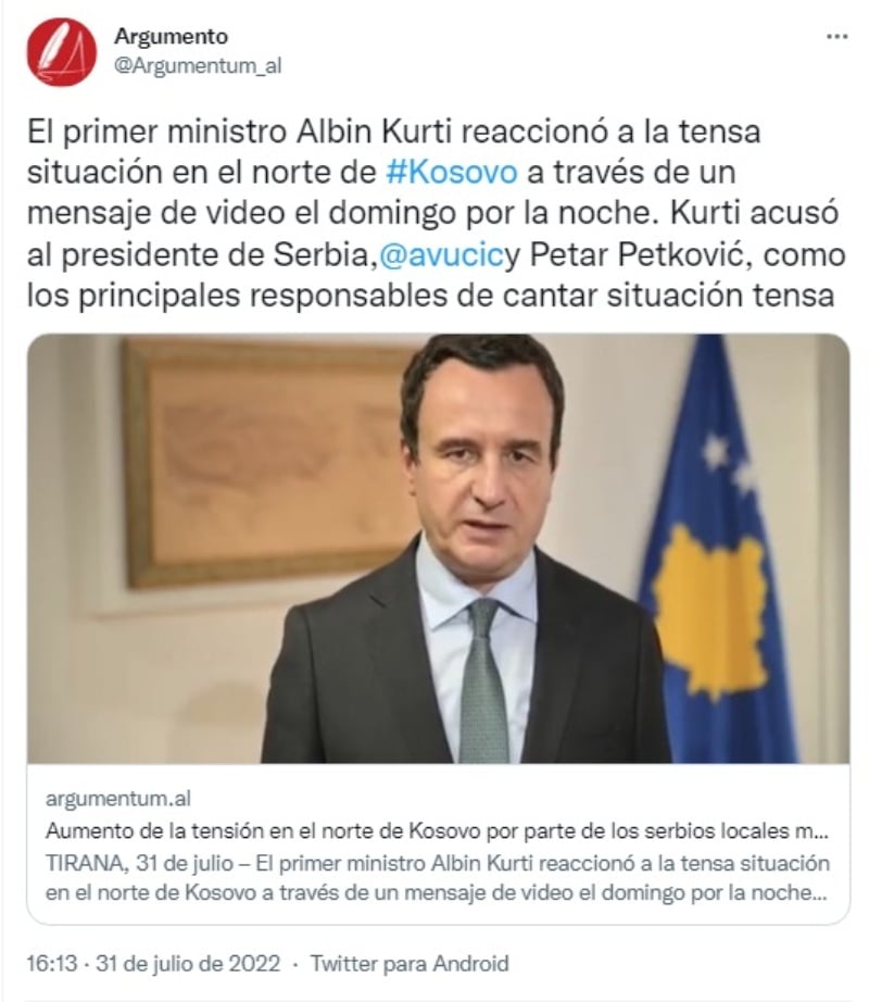 Tensión entre Serbia y Kosovo