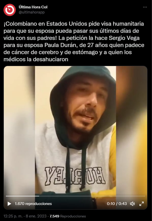Desconsolado, Sergio Vega hace pública la súplica a Biden