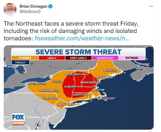 Alertan de posibles tormentas severas este viernes