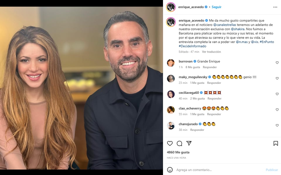 Entrevista Shakira Enrique Acevedo