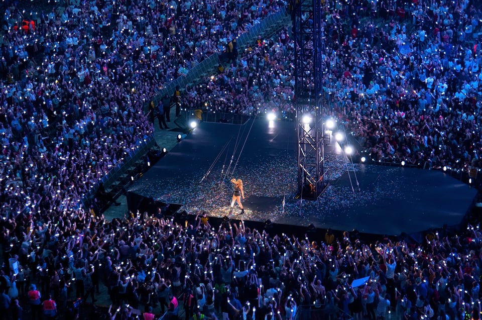 During a concert 'The Eras Tour'