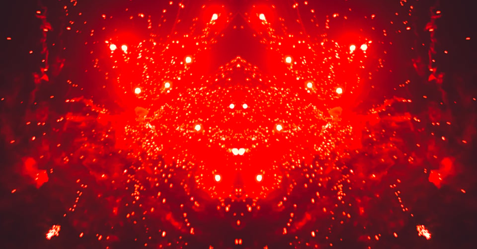 Halloween red lights with glow along with smoke