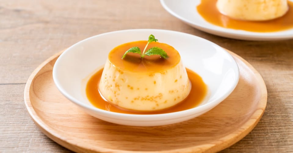 Flan on a plate