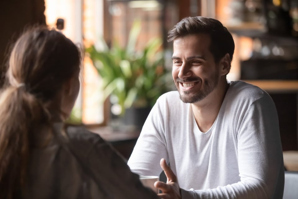 Man and woman talking Man and woman talking