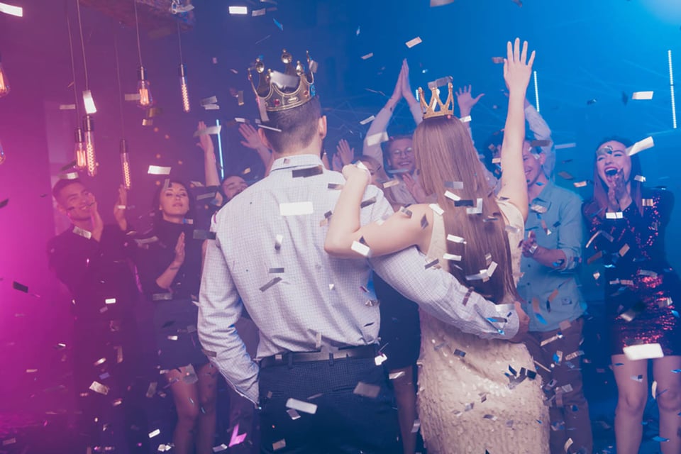 couple, prom, king, queen, dance