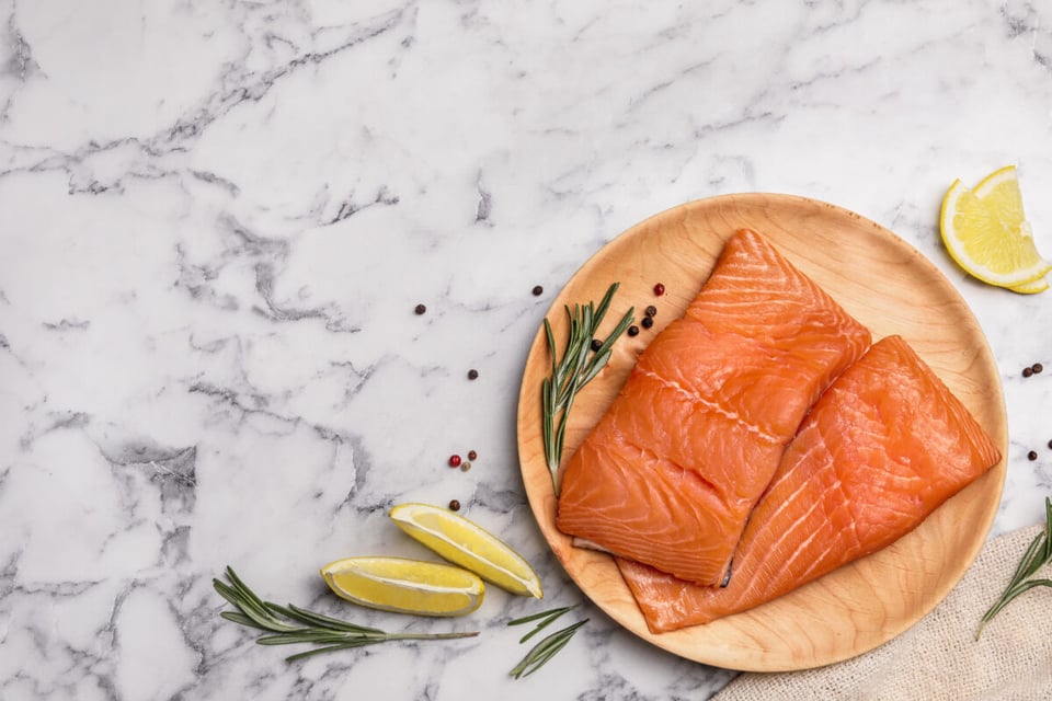 salmón, filete, omega 3, ácidos grasos, salud