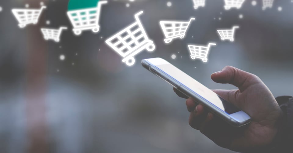 Carritos de compra digitales representando compra de un soltero