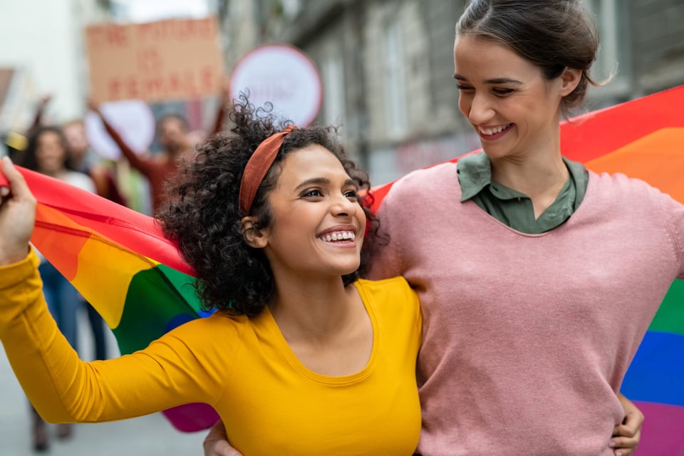 coming out of the closet, Pride, MundoNOW, two women, Pride flag