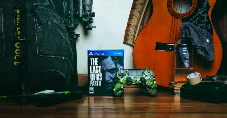 guitarra, estilo, vintage, juego, ellie