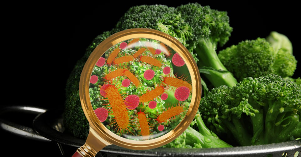 Broccoli with listeria bacteria digital image