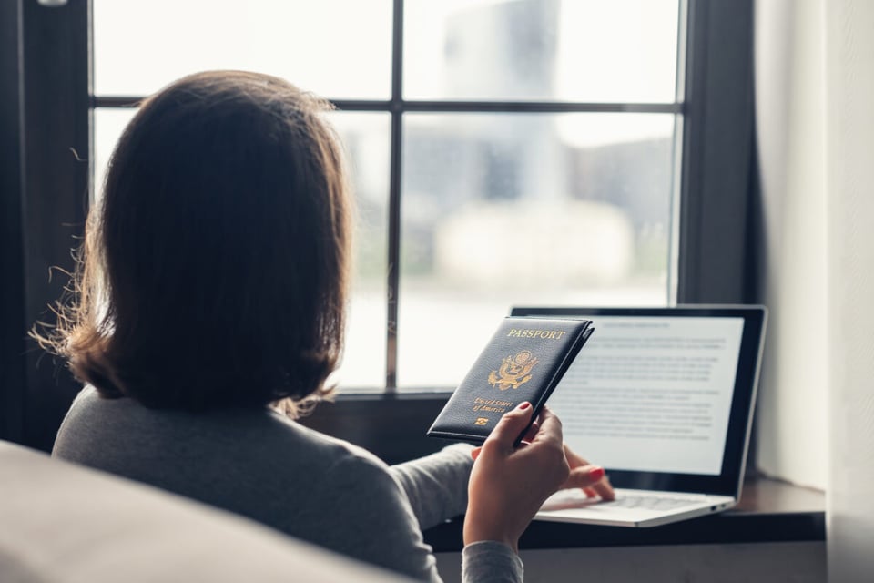 passport, online, woman, computer, MundoNOW