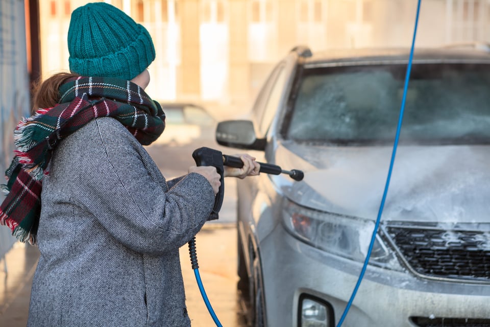 car, winter, season, preparation, washing