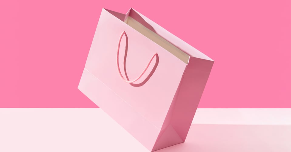 Bolsa rosada para compras