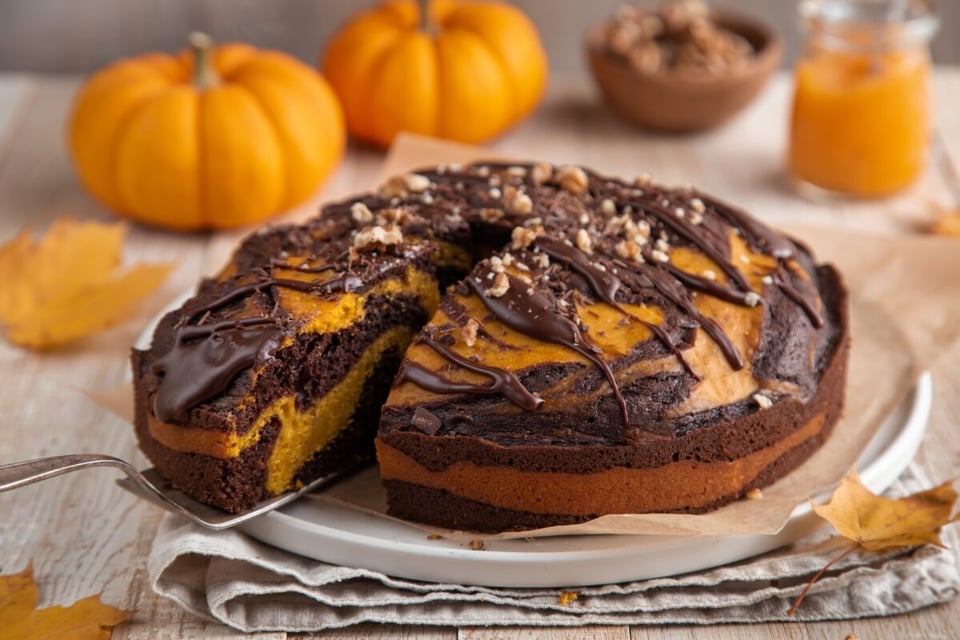 pastel de calabaza S'Mores, chocolate S'Mores, postre, cena Thanksgiving, Sabor