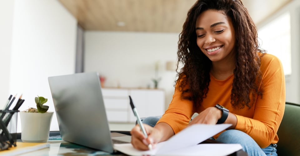 A student doing homework