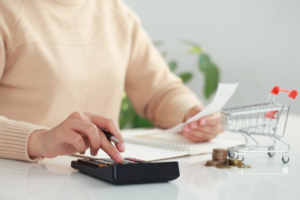Women, Calculator, Money, checking, account