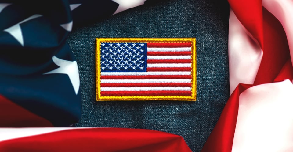 La bandera de Estados Unidos como concepto de veteranos